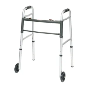 ProBasics Aluminum Two-Button Release Folding Walker With Wheels