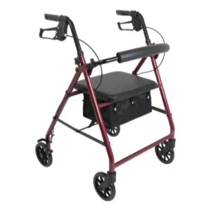 ProBasics Aluminum Rollator with 6-inch Wheels, Burgundy