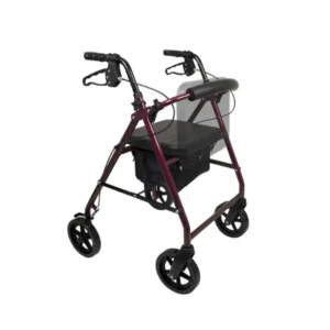 ProBasics Deluxe Aluminum Rollator with 8-inch Wheels, Burgundy